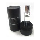 Black Round Paper Perfume Bottle Cardboard Tube Packaging Box With EVA Insert