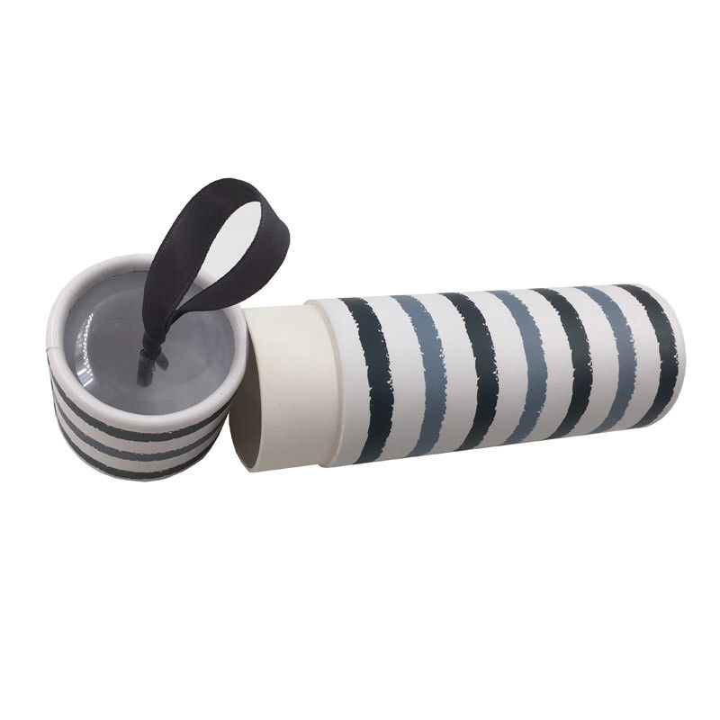 Commercial Printed Paper Tubes Cardboard Cylinder Tubes With Pvc Window Ribbon Handle