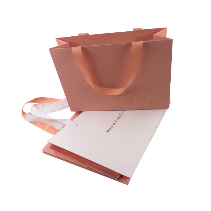 Clothing Packaging Custom Printed Gift Bags , Paper Merchandise Bags