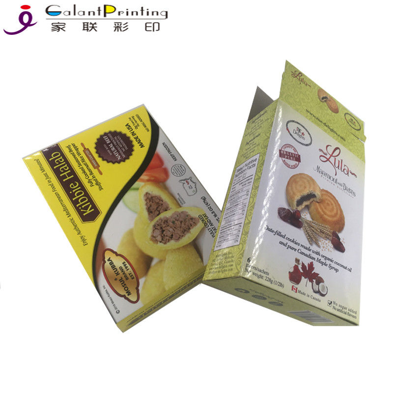 Custom Full Color  	Paper Printing Services Buscuits Food Packaging Paper Folding Box With Glossy Lamination
