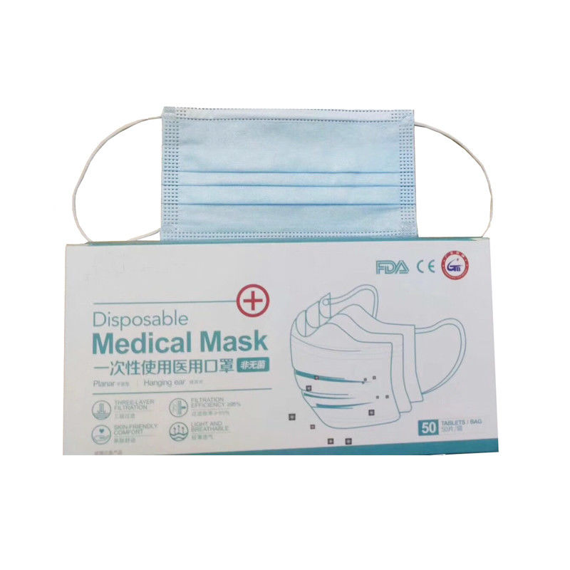 in stock 3 ply disposable nonwoven adult face mask with ear-loop
