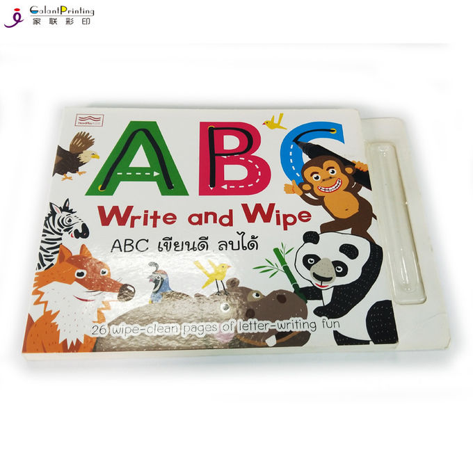 Thick Card Children'S Board Book Printing ABC Custom Baby Board Book With Pen Holder