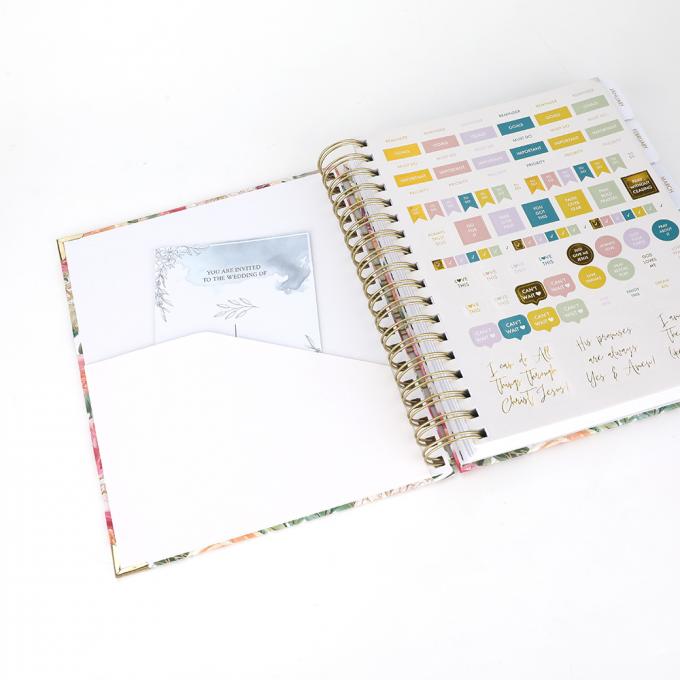 Flora Rose Gold Foil Planners Spiral Daily Planner Weekly Monthly A5 Notebook Budget Agenda Undated 7