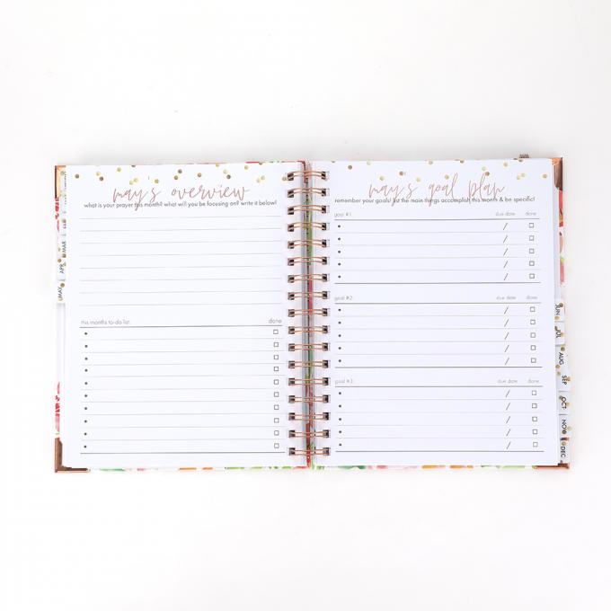 Flora Rose Gold Foil Planners Spiral Daily Planner Weekly Monthly A5 Notebook Budget Agenda Undated 8