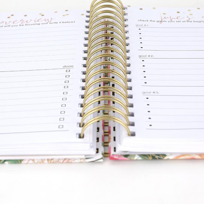 Flora Rose Gold Foil Planners Spiral Daily Planner Weekly Monthly A5 Notebook Budget Agenda Undated 9