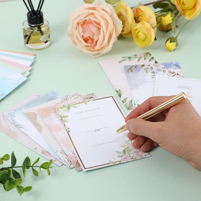 Custom Printed Wedding Party Invitations Card With Envelope For Bridal Shower Decoration 5