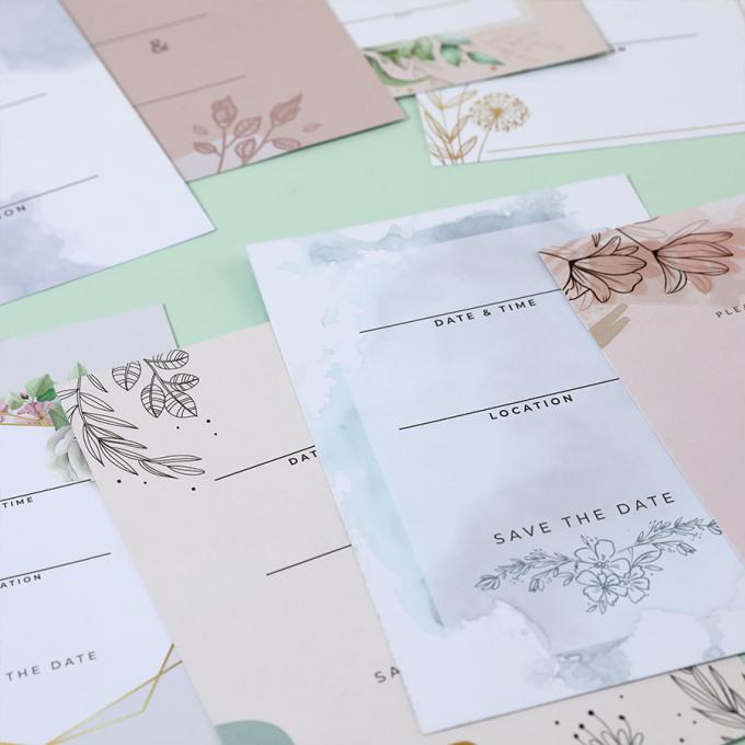 Custom Printed Wedding Party Invitations Card With Envelope For Bridal Shower Decoration 8