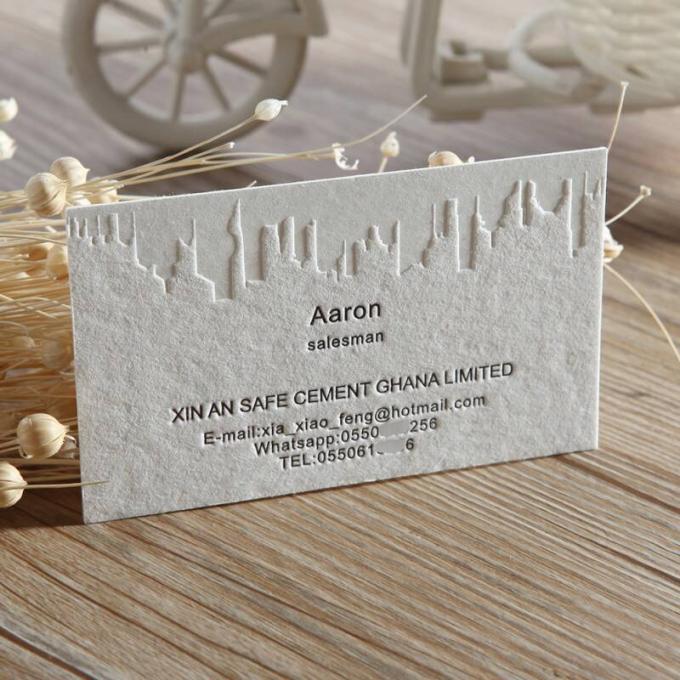 Embossed Indentation Thank You Cards on Art Paper Customized for Small Business Needs 5