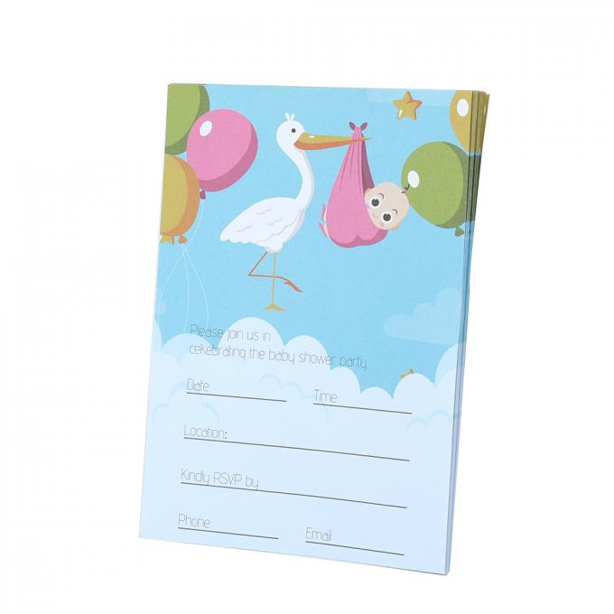 Customized Size Cartoon Gender Reveal Party Cards and Envelopes Baby Shower Invitations 7