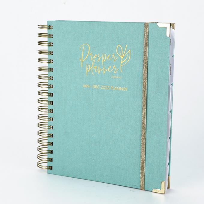 Pink Gold Foil Spiral Hardcover Notebook Printing Journal Diary Notebook Wedding Planner 4