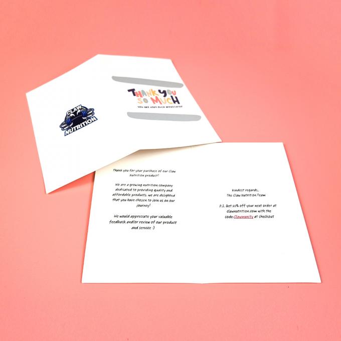 Recyclable Thank You Cards for Your Business Lamination Newsprint Paper Custom Design 4