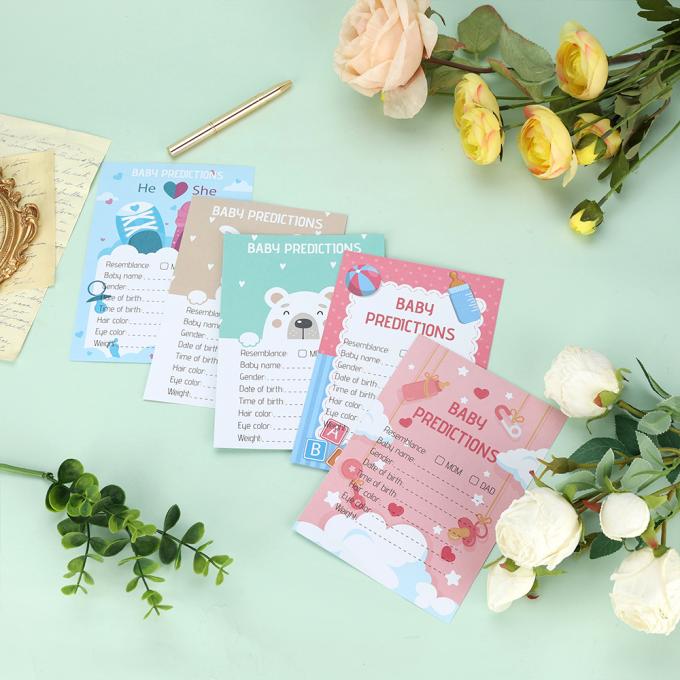 Offset Printing CMYK Predictions And Advice Cards Custom Baby Shower Game for Parents 3