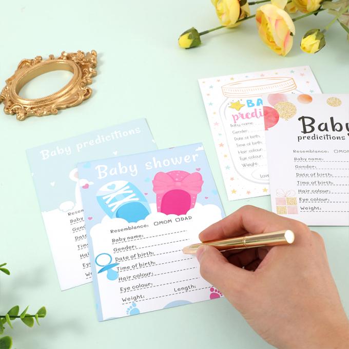 Offset Printing CMYK Predictions And Advice Cards Custom Baby Shower Game for Parents 5