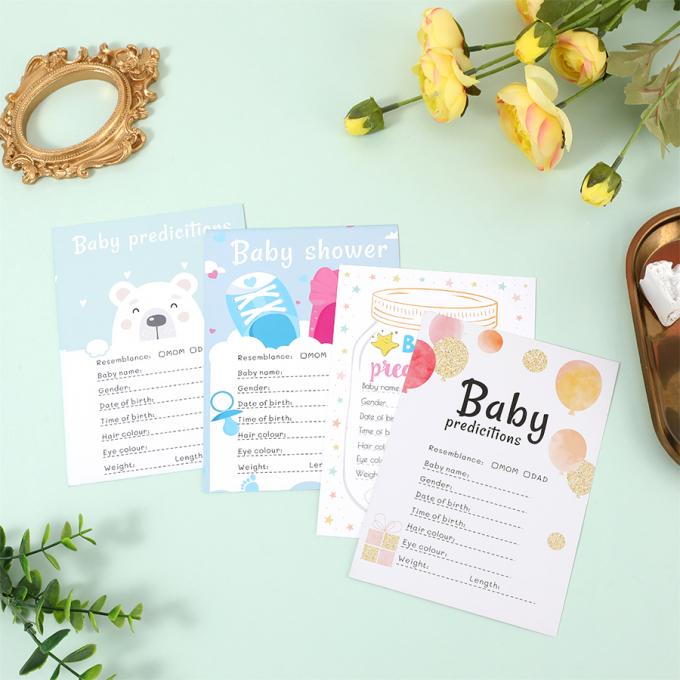 Offset Printing CMYK Predictions And Advice Cards Custom Baby Shower Game for Parents 4
