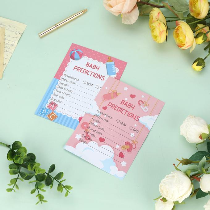 Offset Printing CMYK Predictions And Advice Cards Custom Baby Shower Game for Parents 6