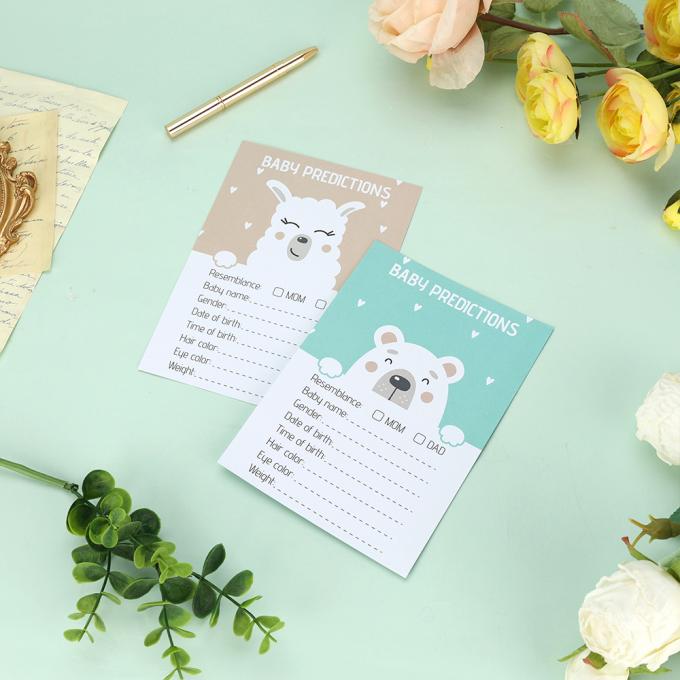Offset Printing CMYK Predictions And Advice Cards Custom Baby Shower Game for Parents 7