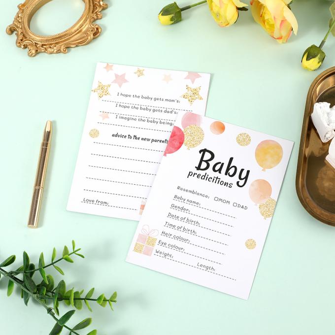 Offset Printing CMYK Predictions And Advice Cards Custom Baby Shower Game for Parents 8