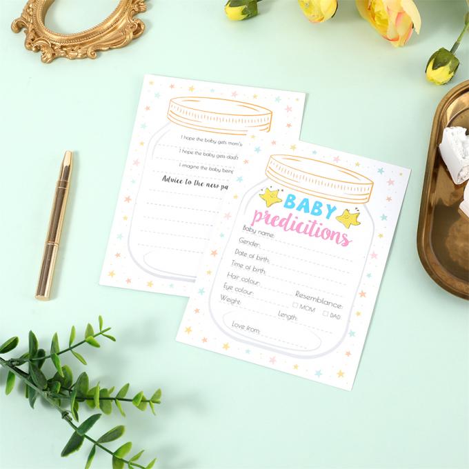 Offset Printing CMYK Predictions And Advice Cards Custom Baby Shower Game for Parents 9