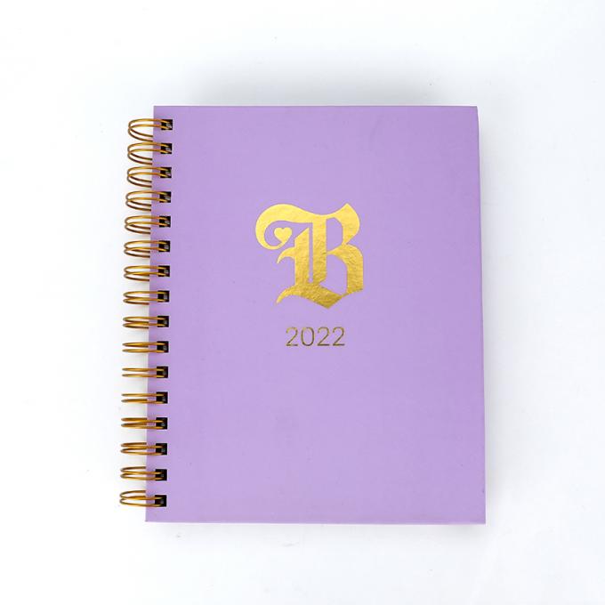 2023 2024 A4 A5 Spiral Notebook Planner with Gold Foil Printing and Dated Daily Layout 4