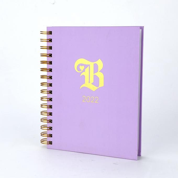 2023 2024 A4 A5 Spiral Notebook Planner with Gold Foil Printing and Dated Daily Layout 3