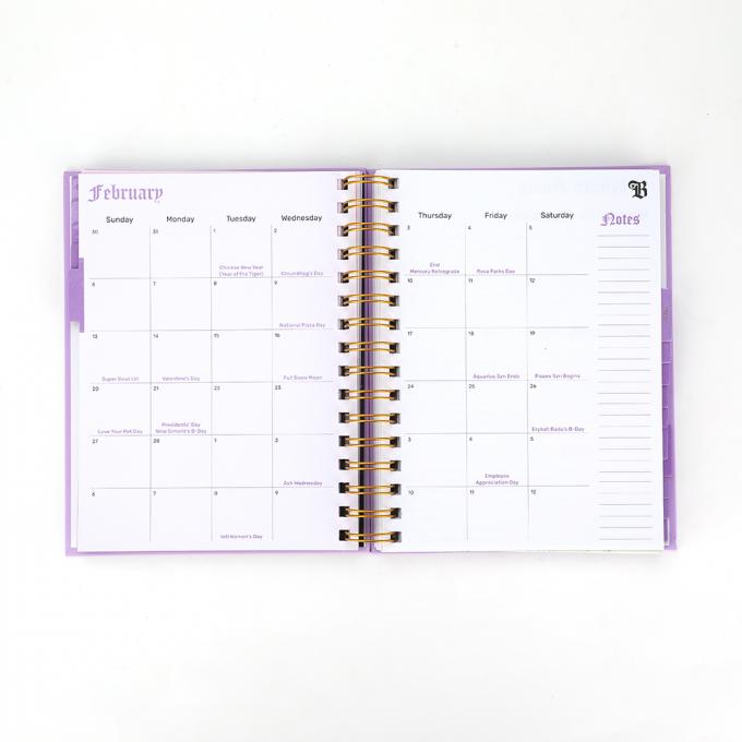 2023 2024 A4 A5 Spiral Notebook Planner with Gold Foil Printing and Dated Daily Layout 5