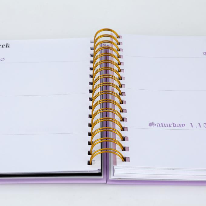 2023 2024 A4 A5 Spiral Notebook Planner with Gold Foil Printing and Dated Daily Layout 7