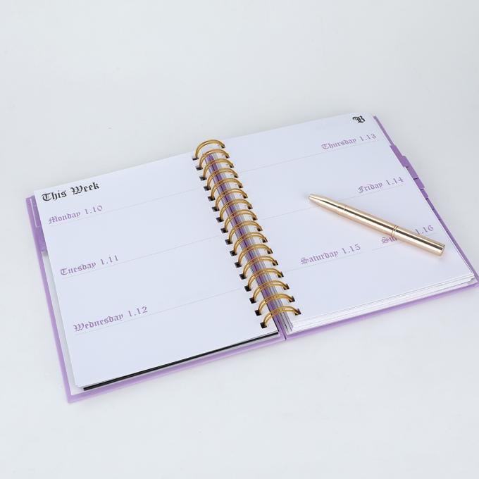 2023 2024 A4 A5 Spiral Notebook Planner with Gold Foil Printing and Dated Daily Layout 9