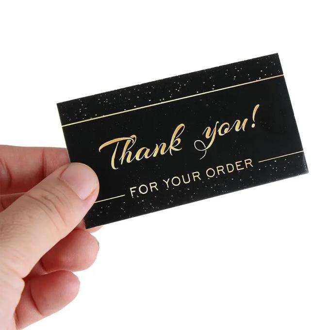 Black Gold Custom Card Printing Paper Paperboard Thank You Cards 3