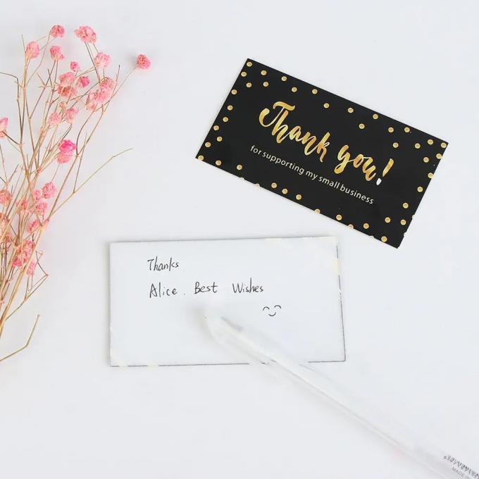 Black Gold Custom Card Printing Paper Paperboard Thank You Cards 4