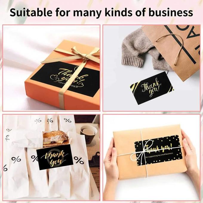 Black Gold Custom Card Printing Paper Paperboard Thank You Cards 6