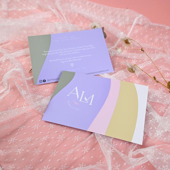 Film Lamination Custom Card Printing Recyclable Thank You Insert Card With Envelope 7