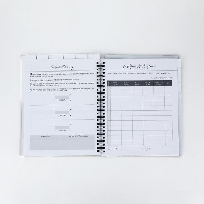 2024 Custom Printing Weekly Planner Spiral Binding Notebook with Pocket and Sticker 5