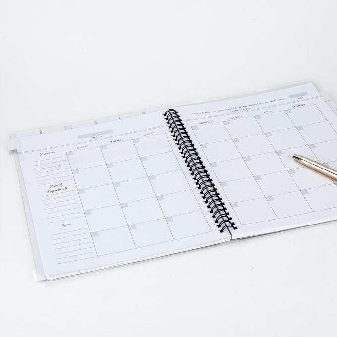 2024 Custom Printing Weekly Planner Spiral Binding Notebook with Pocket and Sticker 9