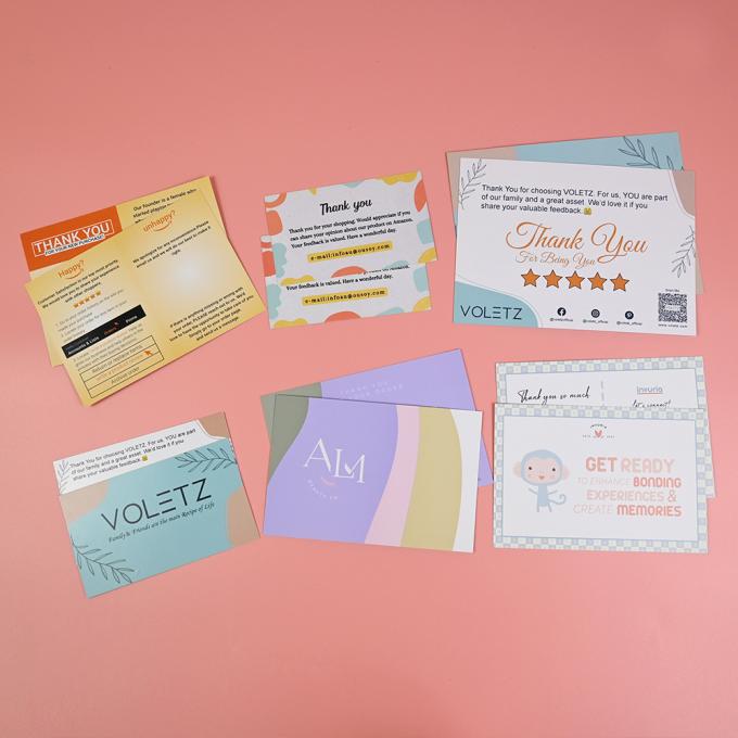 OEM / ODM Business Custom Card Printing CMYK Color Printing Thank You Card Set 7
