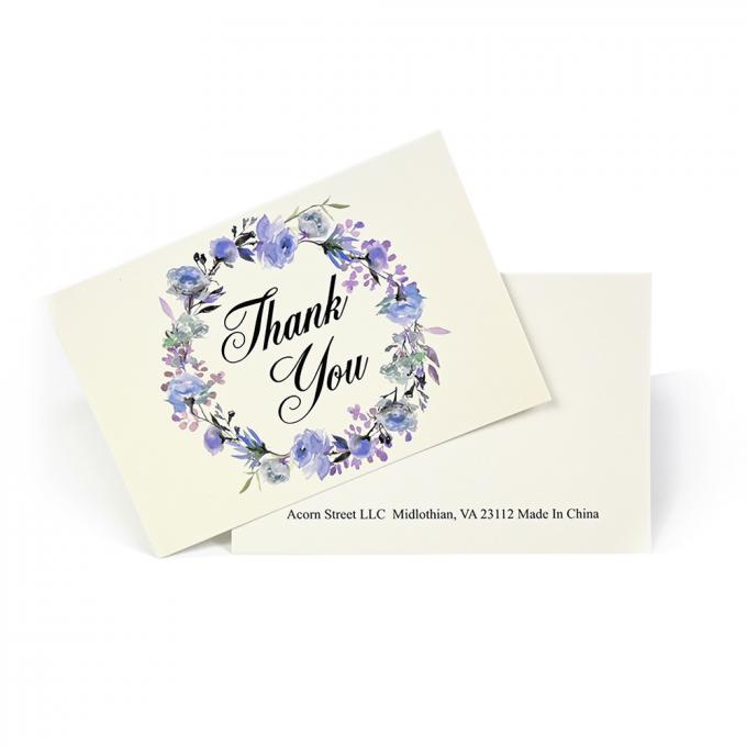 Custom 6 Design of Assorted Flower Printed Paper Greeting Card with Envelopes and Box 3