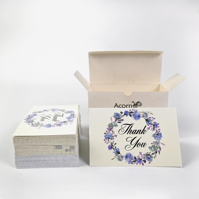 Custom 6 Design of Assorted Flower Printed Paper Greeting Card with Envelopes and Box 8