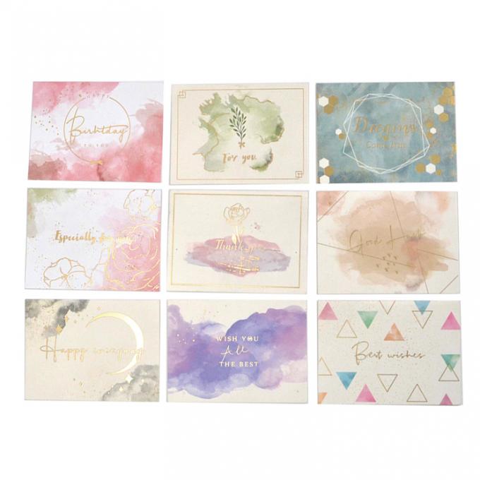 Blank Happy Birthday Greeting Card with Custom Print Design and Gold Foil Thank You 3