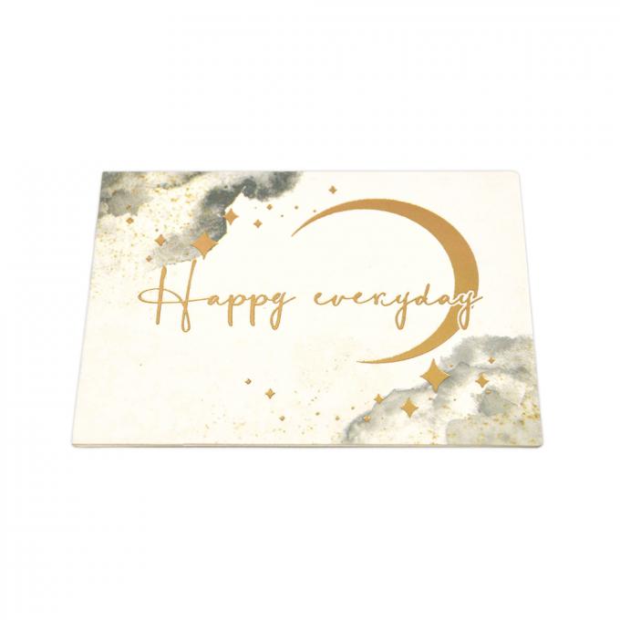 Blank Happy Birthday Greeting Card with Custom Print Design and Gold Foil Thank You 7
