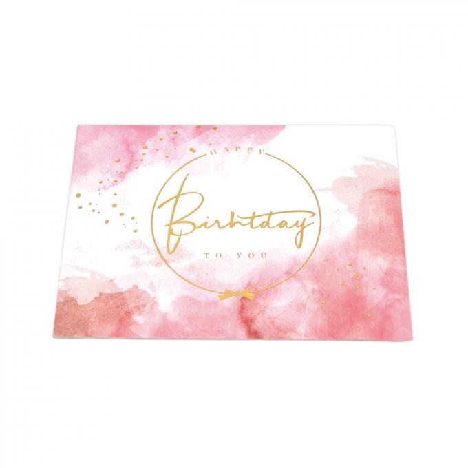 Blank Happy Birthday Greeting Card with Custom Print Design and Gold Foil Thank You 12