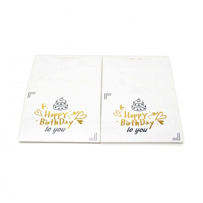 Blank Happy Birthday Greeting Card with Custom Print Design and Gold Foil Thank You 14