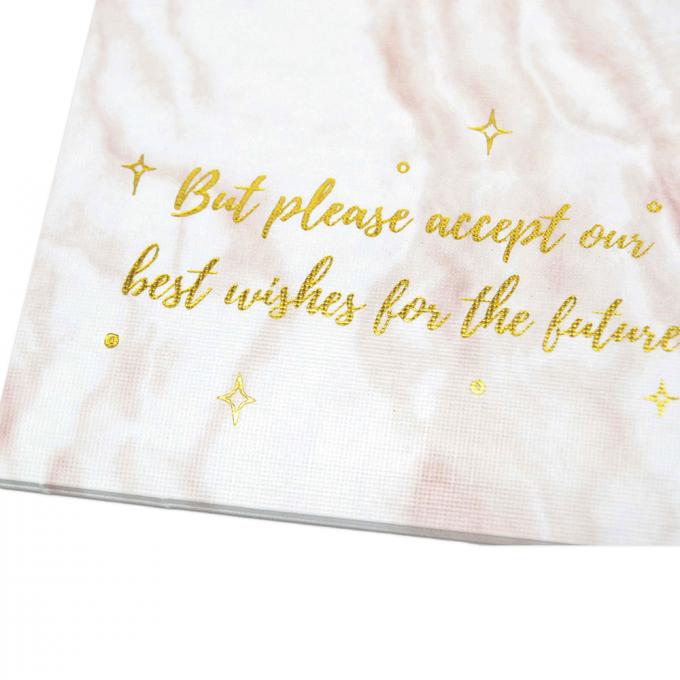 Blank Happy Birthday Greeting Card with Custom Print Design and Gold Foil Thank You 6