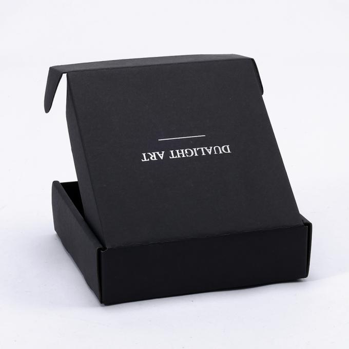 Corrugated Board Matte Black Shipping Boxes for Underwear Shoes Gift Folding Mailer Box 7