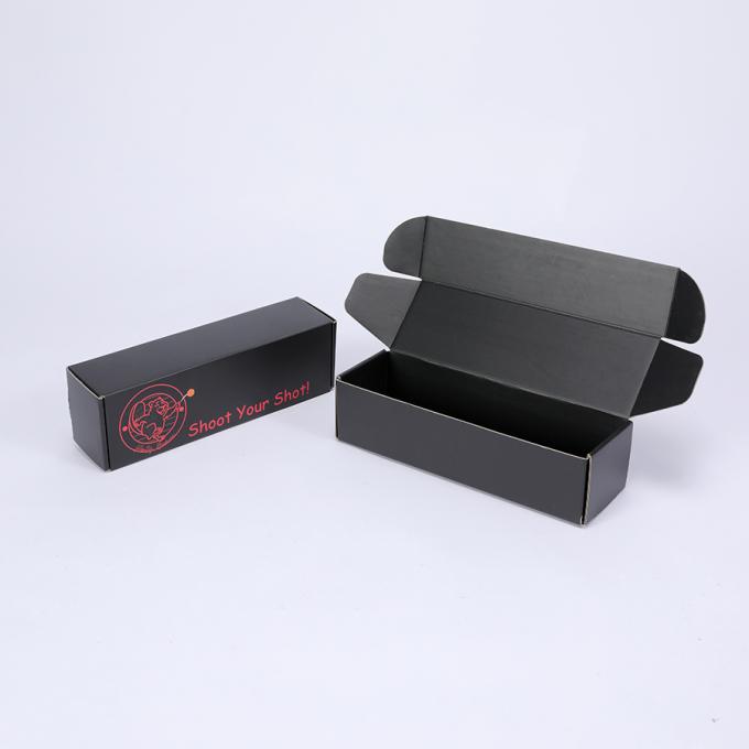 Corrugated Board Matte Black Shipping Boxes for Underwear Shoes Gift Folding Mailer Box 9