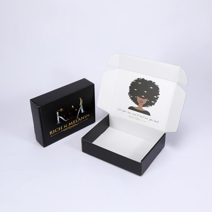 Corrugated Board Matte Black Shipping Boxes for Underwear Shoes Gift Folding Mailer Box 10