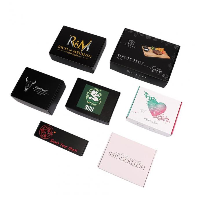 Corrugated Board Matte Black Shipping Boxes for Underwear Shoes Gift Folding Mailer Box 12