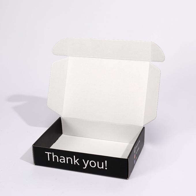 Customized Die Cut Eco Friendly Black Mailer Box for Clothing / Gift / Shoes Packaging 9