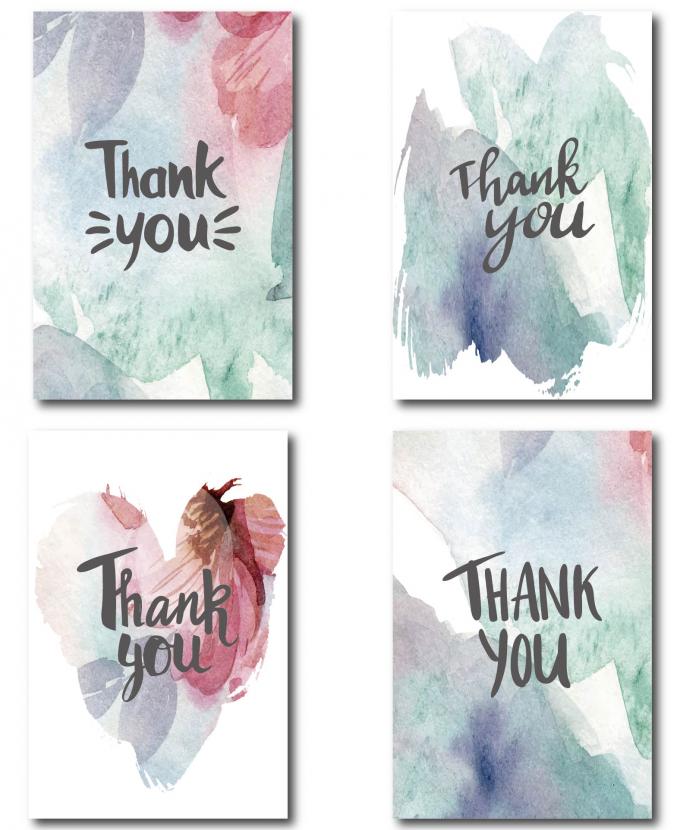 Colorful Design Wedding Card Watercolor Oil Painting Postcard with Offset Printing 4