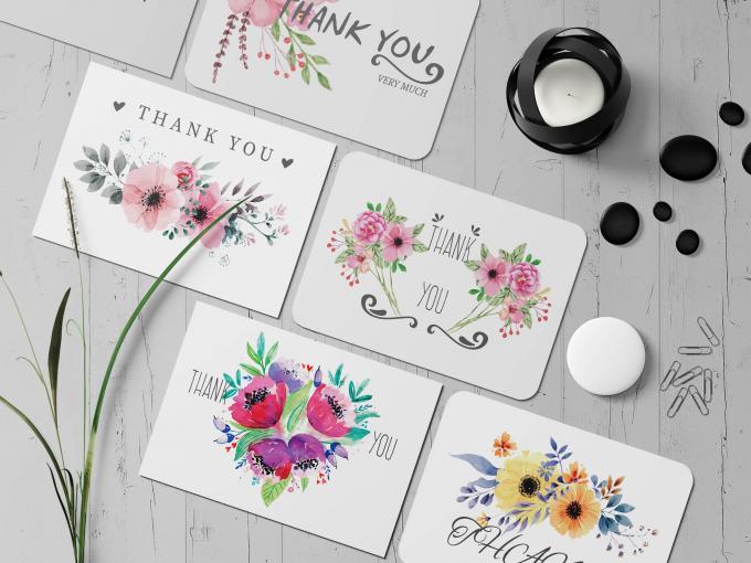 Colorful Design Wedding Card Watercolor Oil Painting Postcard with Offset Printing 8