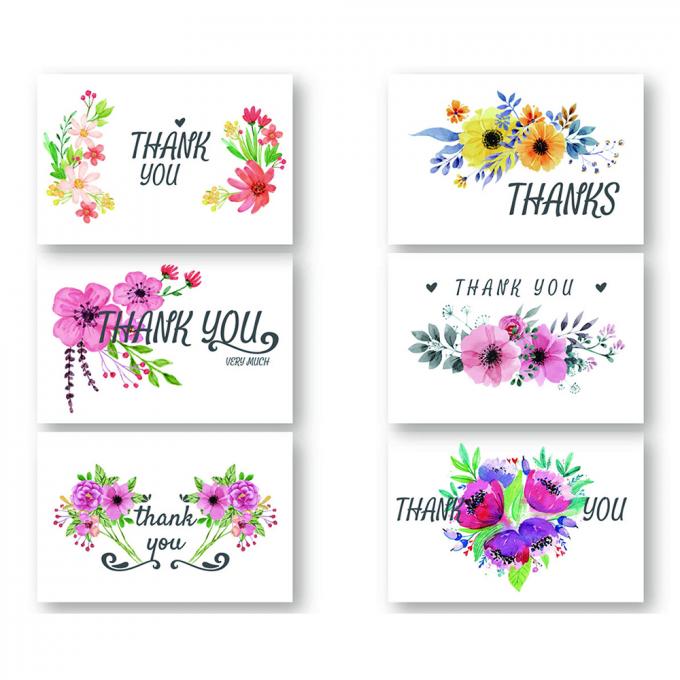 Floral Paperboard Recordable Greeting Card Custom Thank You Note Cards 5