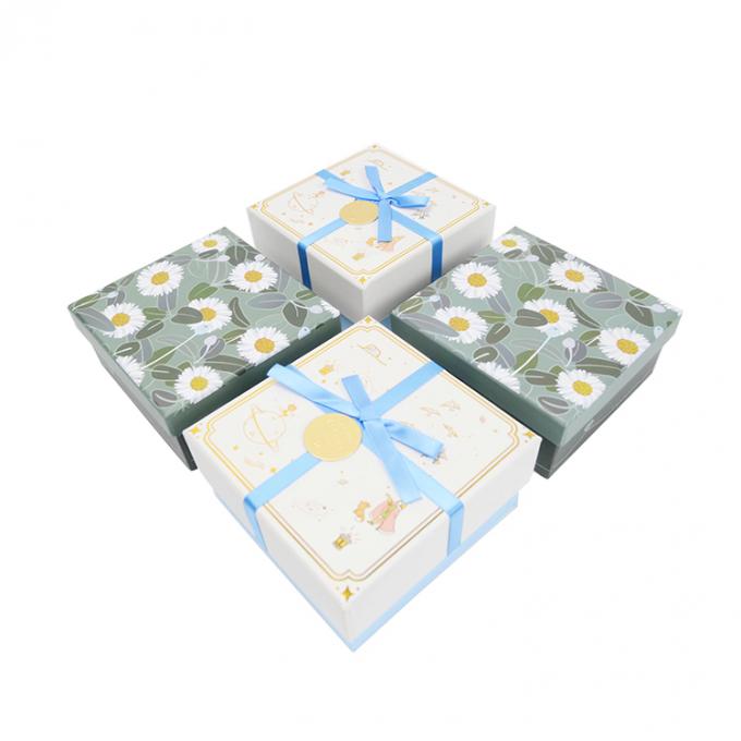 UV Coating Printing Handling Customized Eco Friendly Reusable Blue Paper Gift Jewelry Box 0